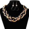 Wholesale Women's Artificial Diamond Jewelry Set Necklace/Earrings Flowers Women's Chain Popular Jewelry