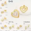 Wholesale Ion Plating (IP) 18K Gold Plated Square Heart Shape Butterfly 304 Stainless Steel Vacation Classic Style Waterproof Non Tarnish Ear Studs