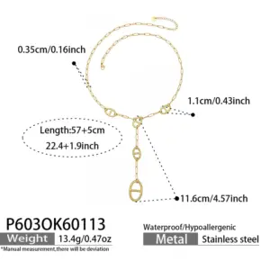 P603- Gold Necklace 57+5cm