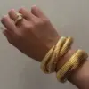 Wholesale Basic Simple Style Solid Color 304 Stainless Steel 18K Gold Plated Bangle In Bulk