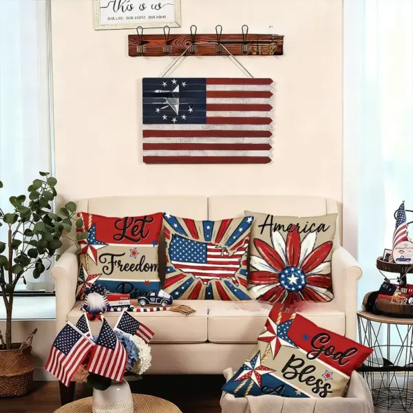 Wholesale Plush Pillow Case Featuring United States Pattern, Perfect for Independence Day Decoration - Nihaojewelry