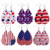 oly-43e4a89b5bf87b8be685565f5ecd481a Wholesale Independence Day Star Shaped Leather Earrings Multilayer PU Leather Jewelry Women's Fashion Accessories American Flag Design