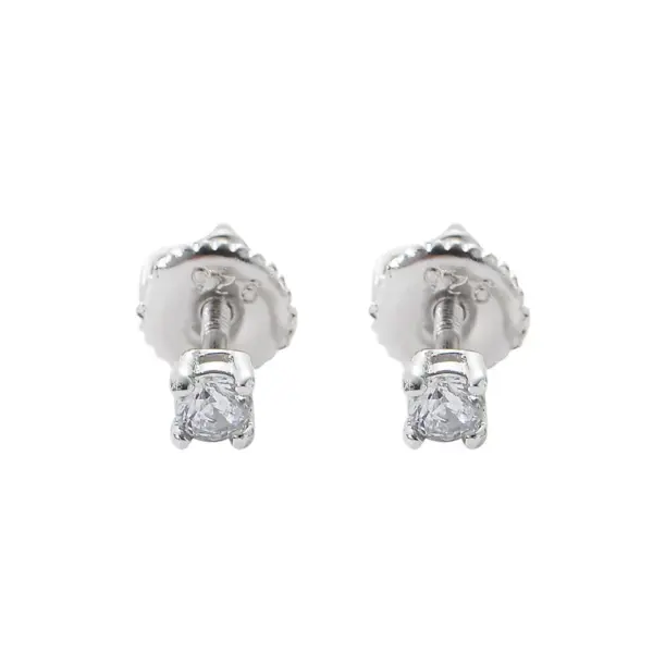 Wholesale 925 Sterling Silver Hoop Earrings Unisex Simple Modern Hip-Hop Style Full Zircon Earrings Men Women Fashion Jewelry