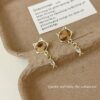 oly-43fc665a14252454385207a3eda2a335 Wholesale Autumn and winter leopard print cat fish earrings women's sweet and exquisite Maillard color furry high-end earrings