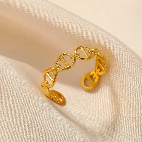 Wholesale 304 Stainless Steel Copper Starfish Heart Shape Shell PVD Coated Real Gold Plated Simple Style Waterproof Non Tarnish Plating Open Rings