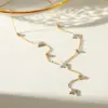 Wholesale Starburst Necklace For Women With Bezel Setting, PVD Coated 304 Stainless Steel, Rhinestones Inlay, And Cable Chain