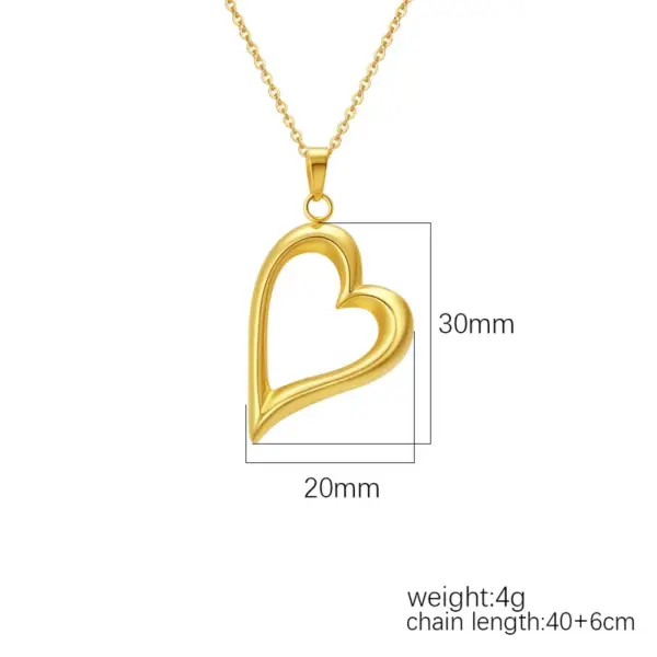 Wholesale 18K Gold Plated Titanium Steel Link Chain Necklace Exaggerated Heart Sun Stainless Steel Women's Fashion Jewelry Accessory