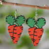 Wholesale Easter rabbit chicken striped egg carrot color hollow pendant earrings double-sided earrings