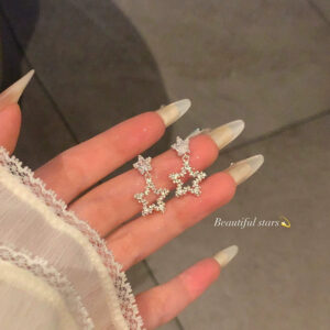 A2653 silver-simple and exquisite star earrings