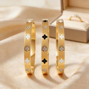 Wholesale Stainless steel colorfast jewelry, gold-plated kaleidoscope titanium steel bracelet