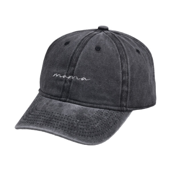 Wholesale washed embroidered letter mama hat women's versatile distressed soft top curved brim baseball cap peaked cap