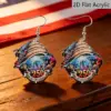 Wholesale Retro Conch Drop Earrings With White & Red Acrylic And 304 Stainless Steel Ear Pins For Women