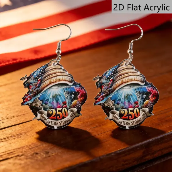 Wholesale Retro Conch Drop Earrings With White & Red Acrylic And 304 Stainless Steel Ear Pins For Women