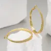Wholesale Three-dimensional Geometric Earrings For Women In Copper With KC Golden Water Plating And 0.03µm Thick Coating