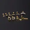 oly-4433b735a8dcae9b2baea4486eb2ecba Wholesale Copper Artificial Gemstones Ear Cartilage Rings & Studs Geometric Waterproof Non Tarnish Surgical Steel