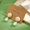 Wholesale Hot-Selling INS Style Inner Electroplated Real Gold Round Water Drop Imitation Pearl Earrings Waterproof Non-Fading