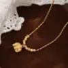 Wholesale Elephant Beading Necklace For Women With 18K Real Gold Plated Copper And Electroplated Box Chain