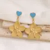 Wholesale Heart Shape Earrings For Women In 316 Stainless Steel With Waterproof Non Tarnish 18K Real Gold Plated PVD Coated 0.03µm Thickness