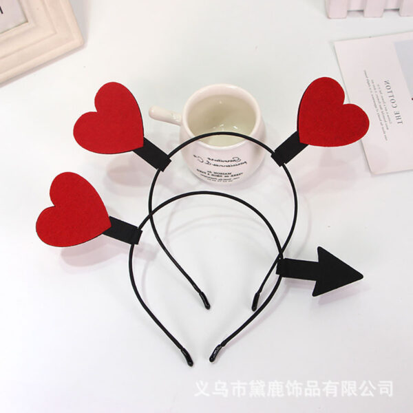 oly-4460d81e2497f111d8afb182e3761f0c Wholesale Love One Arrow Through Heart Hair Accessories Valentine's Day Headband Performance Festival Activities Dress Up Performance Heart-shaped Headband