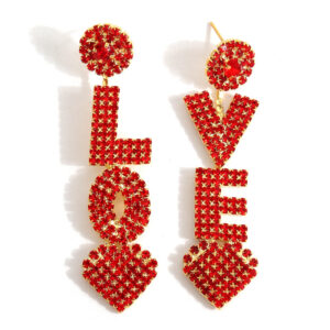 Wholesale  States decorative personality flash diamond love earrings versatile fashion design sense earrings earrings Valentine's Day jewelry