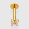 Wholesale 1 Piece Lip Rings Simple Style Commute Crown Butterfly Titanium Steel Inlay Zircon 18K Gold Plated Ear Cartilage Rings & Studs
