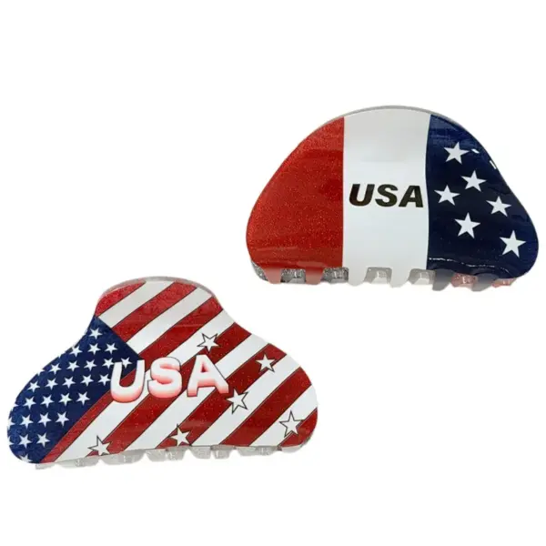 Wholesale American Flag Hair Claws For Women In Acrylic, Commute Style Hairpin Perfect For Independence Day And Spring