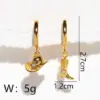 Wholesale 1 Pair IG Style Hip-Hop Simple Style Hat Boots Asymmetrical Inlay Copper Zircon 18K Gold Plated Drop Earrings
