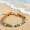 Wholesale Geometric Waterproof Women's Bracelets, 304 Stainless Steel With 18K Gold Electroplated And Zircon Inlay