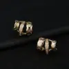 Wholesale Geometric Stud Earrings Featuring 14K Real Gold Plated Copper With Artificial Pearl Inlay And 925 Sterling Silver Posts