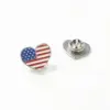 Wholesale Heart Shape Alloy Flag Brooches For Independence Day Festival Accessories