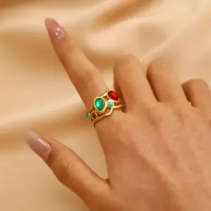 07 18K Real Gold Color 9087