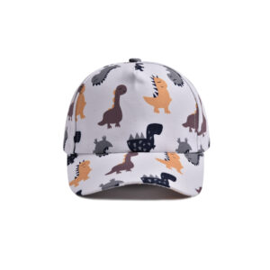 New model on the shelves-white dinosaur-children's peaked cap / (Free size-Velcro adjustment)(52-54cm)