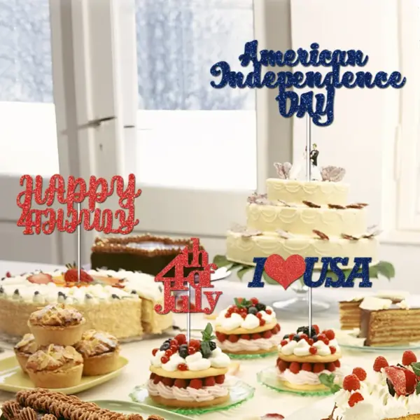 Wholesale American Independence Day Theme Cake Decoration Party Decoration Baking Accessories Exquisite Food Celebration Props Paper Materials