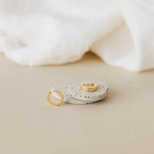 Wholesale Elegant Small Titanium Steel Earrings For Women 18K Gold Plated Fashion Hoop Earrings Luxurious Style Geometric Pattern 304 Stainless Steel Jewelry Accessories