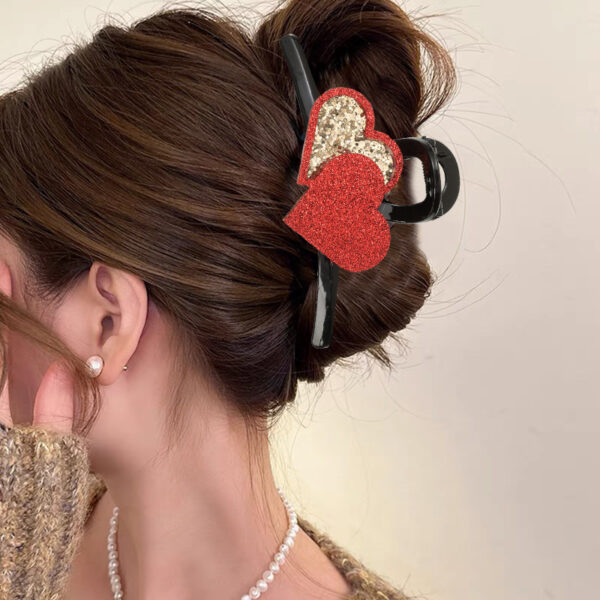 WholesaleValentine's Day Series Gold Powder Cloth Shiny Cupid Love DIY Grab Clip Hair Accessories Duckbill Clip