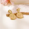Wholesale 18K Real Gold Plated Hand Foot Love Deep Polished Pendant Earrings Fashion Stainless Steel Palm Footprint Hanging Earrings Jewelry