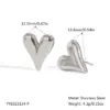 Wholesale PVD Coated Real Gold Plated 18K Gold Heart Shape 304 Stainless Steel Elegant Lady Waterproof Non Tarnish Ear Studs