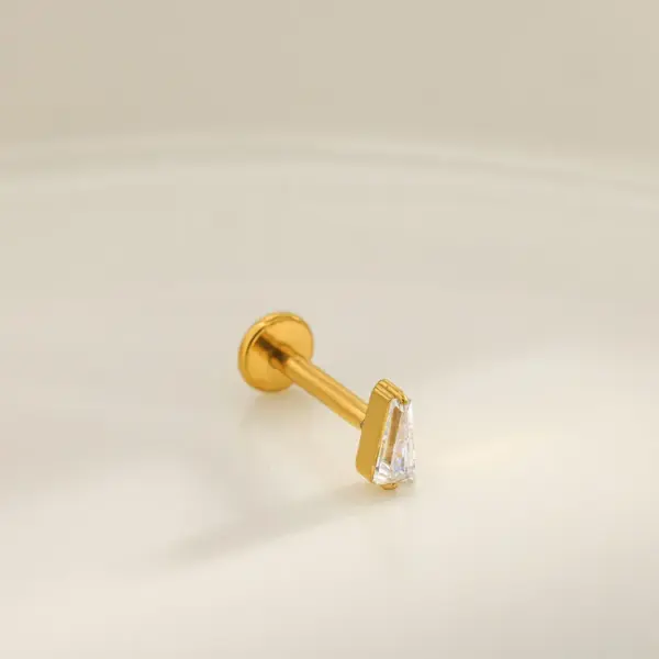 oly-44d5090a1f299e9c4c87a8d48b265a25 Wholesale Titanium Alloy Gold Plated Vacuum Electroplating (In Furnace) Gold Steel Color Zircon Geometric Handmade Unisex Piercing Lip Stud