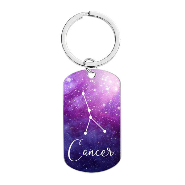 Wholesale Metal keychain twelve constellation models for colleagues and friends commemorative gift metal lettering keychain