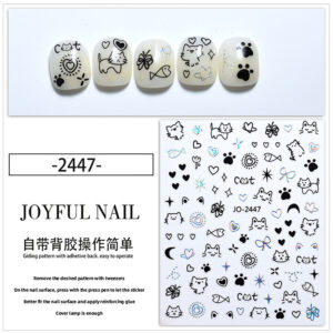 Cat sticker-silver (wg2447-02)