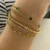 Wholesale PVD Coated Real Gold Plated 16K White Plating Geometric 304 Stainless Steel Casual Simple Style Waterproof Non Tarnish Bracelets