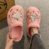 Wholesale Dung-feeling Hole Shoes Women's Summer Outer Wearing Thick-soled Height-increasing Sandals for Couple's Beach Baotou Sandals
