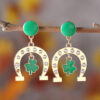 oly-4500ecf4ff8adc93b016437148f02586 Wholesale St. parcret Festival Irish green clover tassel pendant drop oil earrings