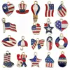 Wholesale 75th National Day American Flag Pendant DIY Earrings Alloy Star Heart-shaped Jewelry Accessories Bowknot Shell Cloud