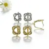 Wholesale Geometric Smooth Stud Earrings For Women In Copper With Golden Plated Water Plating And 0.03µm-0.05µm Thickness