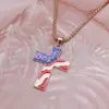 Wholesale American Flag Enamel Necklace In Alloy, Unisex Design With Sweet Style