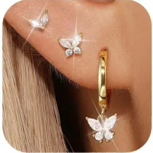 Real Gold - Single Ear Butterfly Three-Pack