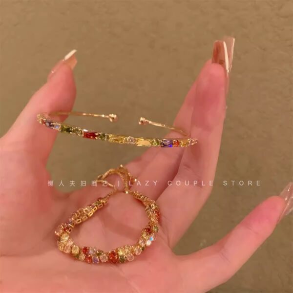 oly-4538566980d598586e90d31a351e7a7c Wholesale Stacked wear deep poke my heart! Colorful Dopamine Zircon Bracelet Women's Design Sense Twist Delicate Bracelet Bracelet