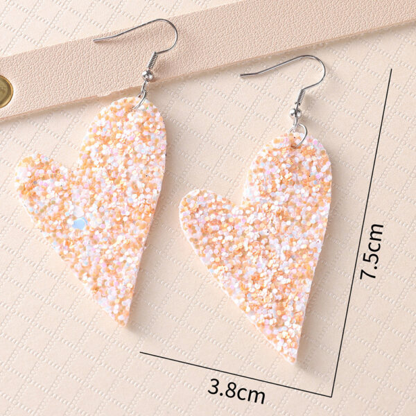 oly-455a6db925d5b2cb7db6ddcb69537475 Wholesale Valentine's Day Blingbling Sequins Peach Heart Love Sexy Red Lips Earrings Leather Ear Jewelry