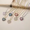 Wholesale Heart Shape Jewelry Set For Women With Zircon Inlay, 18K Real Gold Plated Copper, Water Plating And Twisted Rope Chain